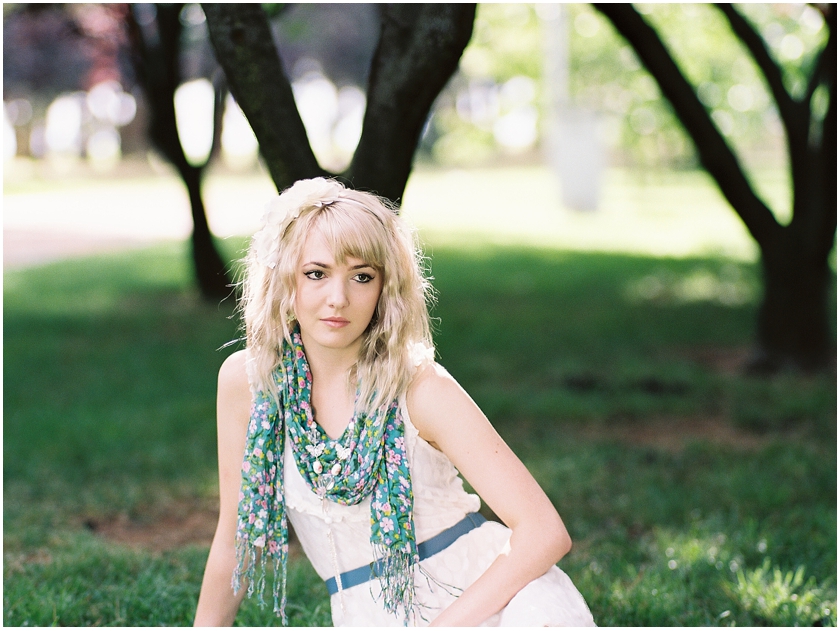 Ally in a white dress in Lennox Gardens Canberra