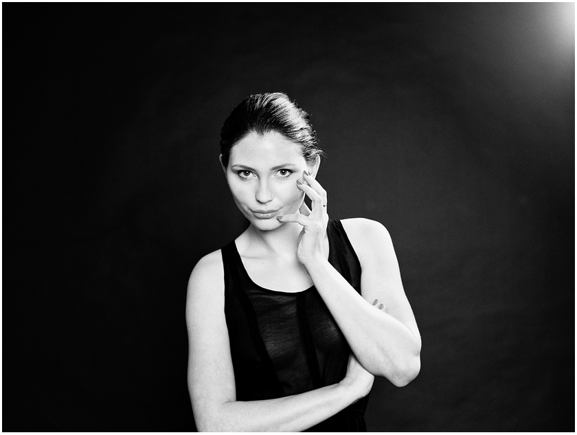 Sinead Black and White Studio Portrait